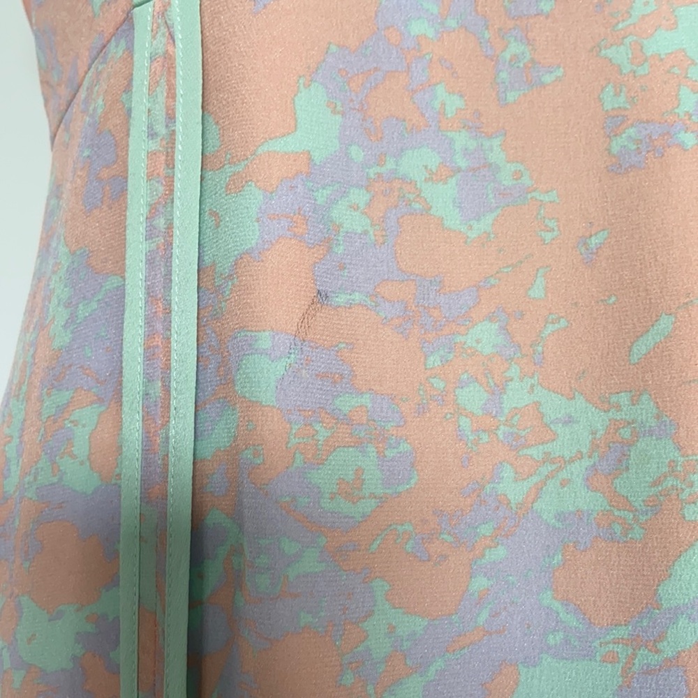 Line and Dot Pastel Monet Silk Dress. - Picture 13 of 13